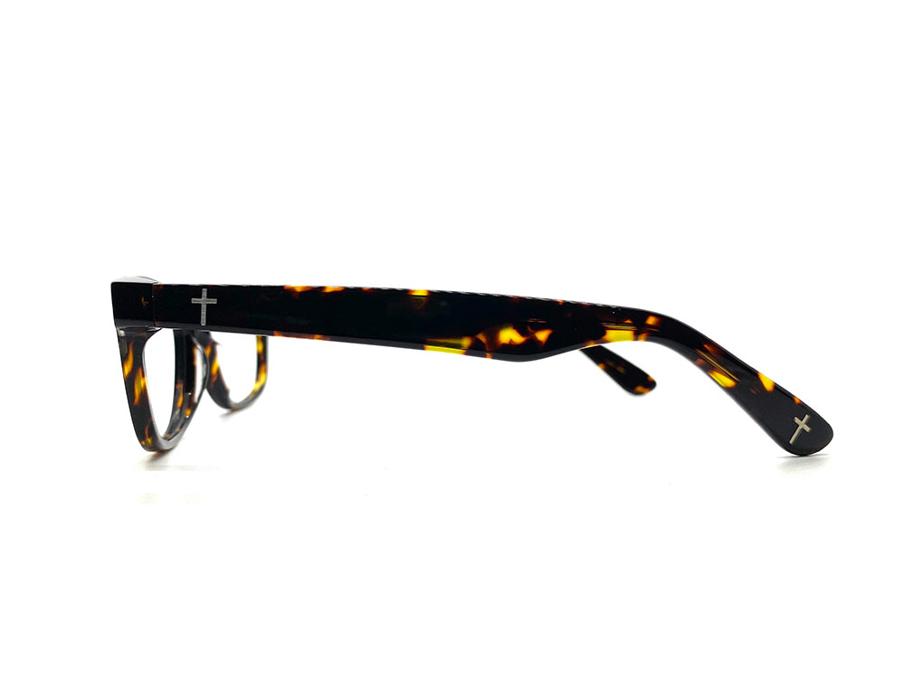 Philippians 4:13 Tortoise With Silver Crosses - Christian Eyewear